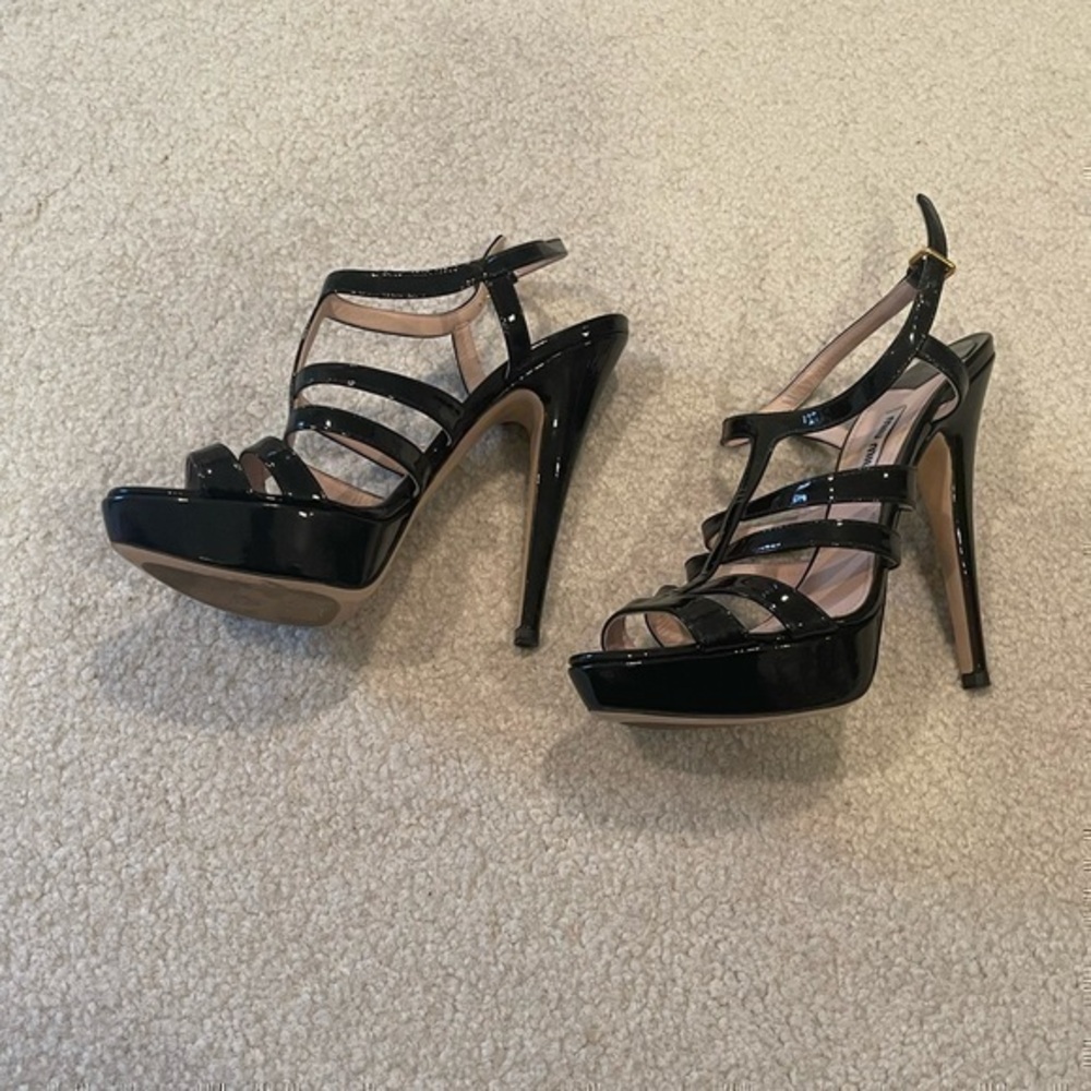 Miu Miu Patent Leather Gladiator Sandals